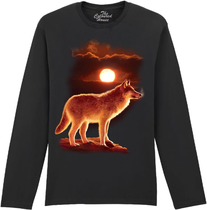 Sunset Wolf The Coloured House Longsleeve T-shirt M