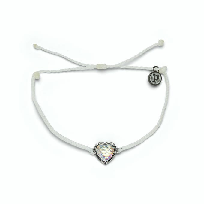 Pura Vida- MERMAID HEART CHARM - Wit- Armband