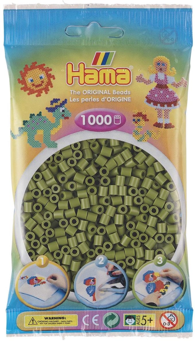 Hama Kralen 1000st nr. 84 olijfgroen Strijkkralen & -parels