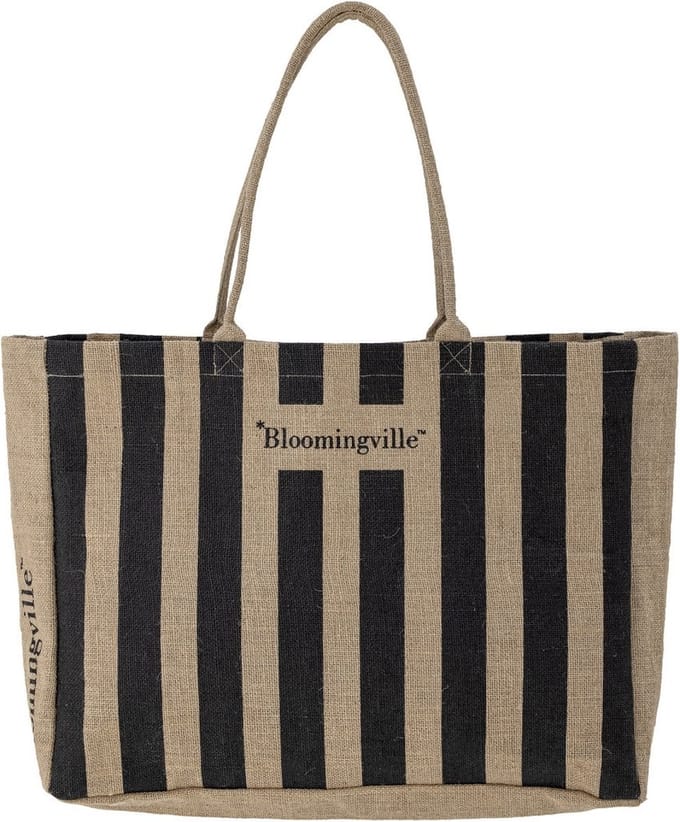 Bloomingville Bergamo shopper tas zwart jute