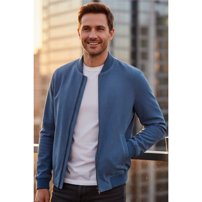 Mannen Blue Goat Suede MA-1 Bomberjack-North