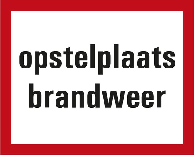 Opstelplaats brandweer sticker 250 x 200 mm