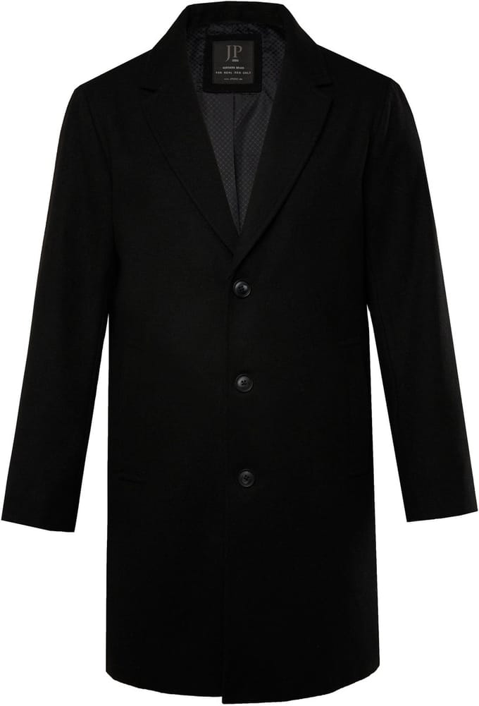 JP 1880 - Heren - Jas wolmix reverskraag - Zwart - Maat 8XL
