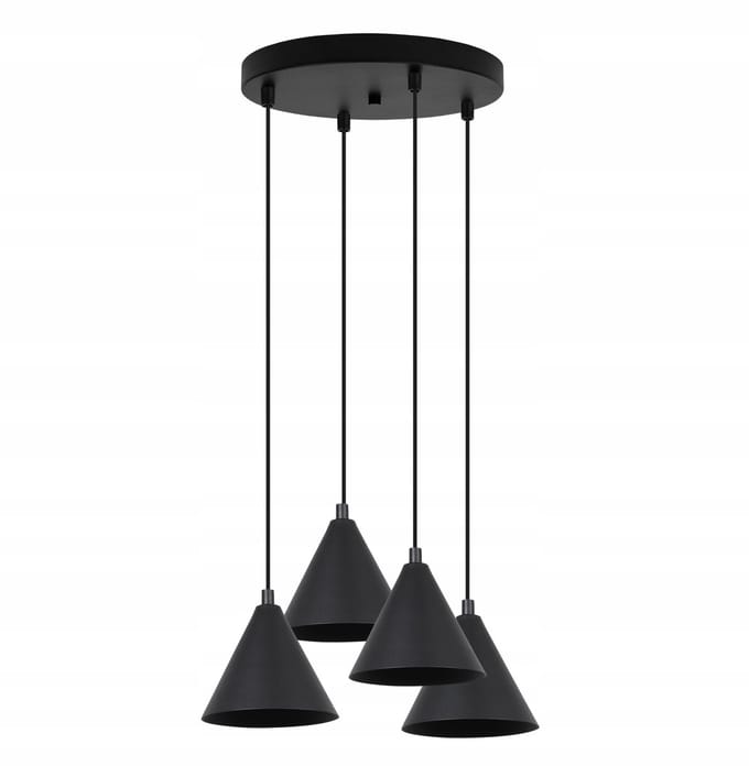 Moderne Zwarte Hanglamp SOHO Kegel 4 Lampenkap E14