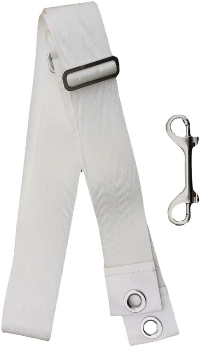 Tennis Net Band - Middenband Center Strap - Net Spanning Houden - Verstelbare Lengte - 50 mm Breed - Wit