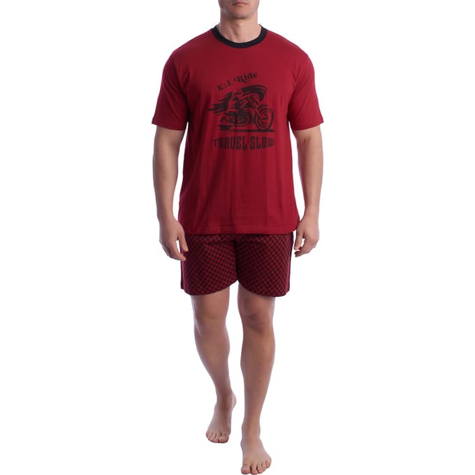 Herenpyjama 100% katoen met korte mouwen KL30000
