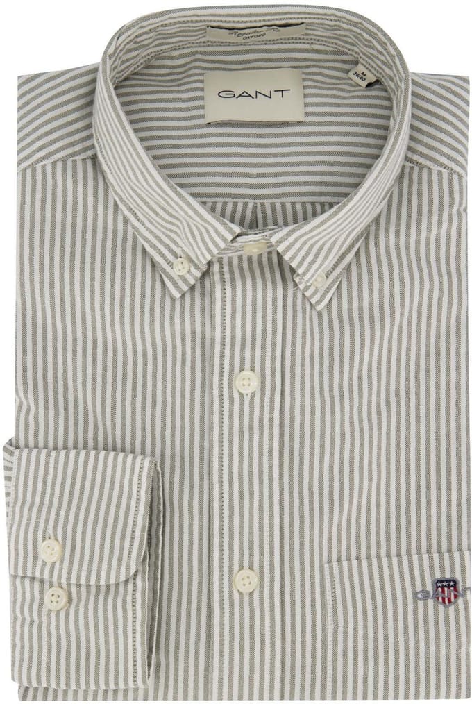 Casual overhemd Gant Regular Fit groen katoen