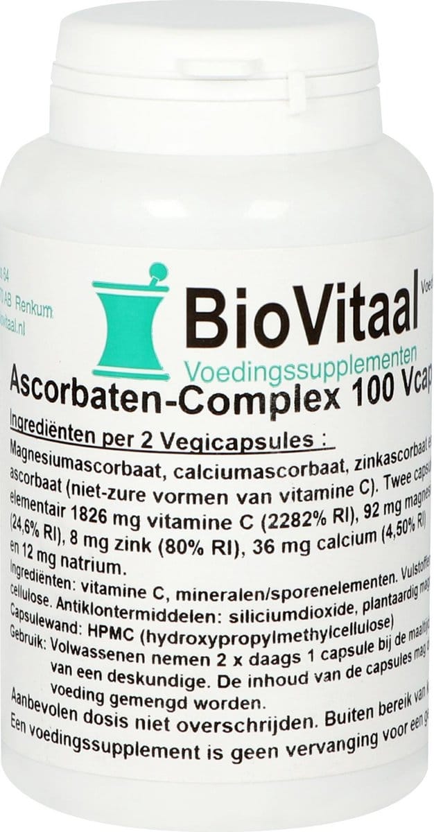 BioVitaal Ascorbaten-complex - 100 vegicaps - Vitamine C - Voedingssupplement