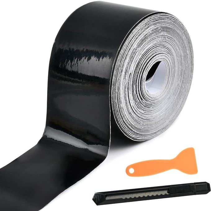 Allecto - Vinyl Wrap Tape - Zelfklevend - 3 Stuks - Zwart - Sill Protector - Auto Accessoire - 15cm x 5m