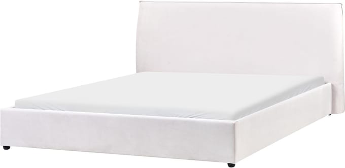 LAVAUR - Tweeperoonsbed - Off-white - 180 x 200 cm - Fluweel