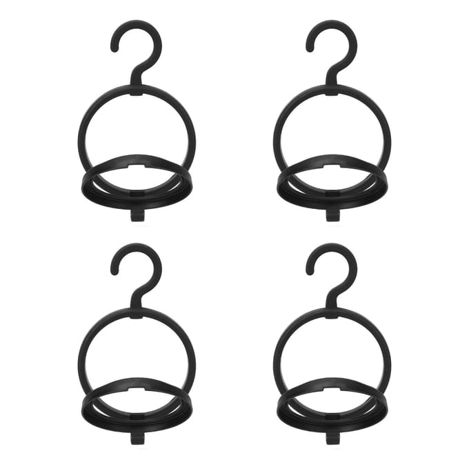 4pcs Cintres à Perruques Portables Noirs Racks de Rangement pour Perruques Pliables Supports d'Exposition Suspendus pour Perruques black