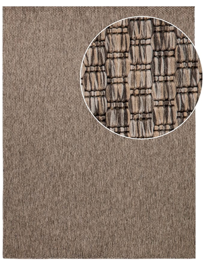 Binnen- en buitenkleed Venezia taupe 200 cm vierkant