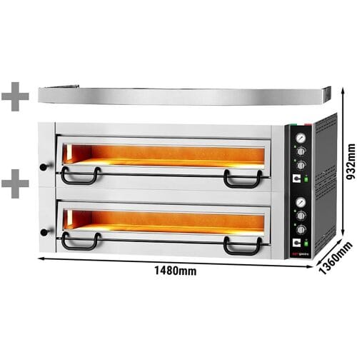 GGM Gastro Elektro Pizzaofen Power - 9+9x 34 cm - Manuell - inkl. Haube