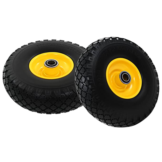 Vidaxl Roues Pour Chariot de Transport, 2 Pcs, Pleines, Polyuréthane, 3.00-4