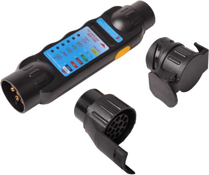 Stekkertester 7/13 polig met 2 adapters