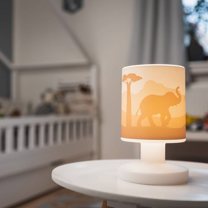 Elobra Scandi Savanne LED oplaadbare tafellamp, oranje, 21 cm