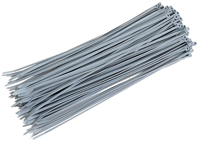 Nylon kabelbinders 300x3,6mm Zilver 100 stuks - kabelmanagement
