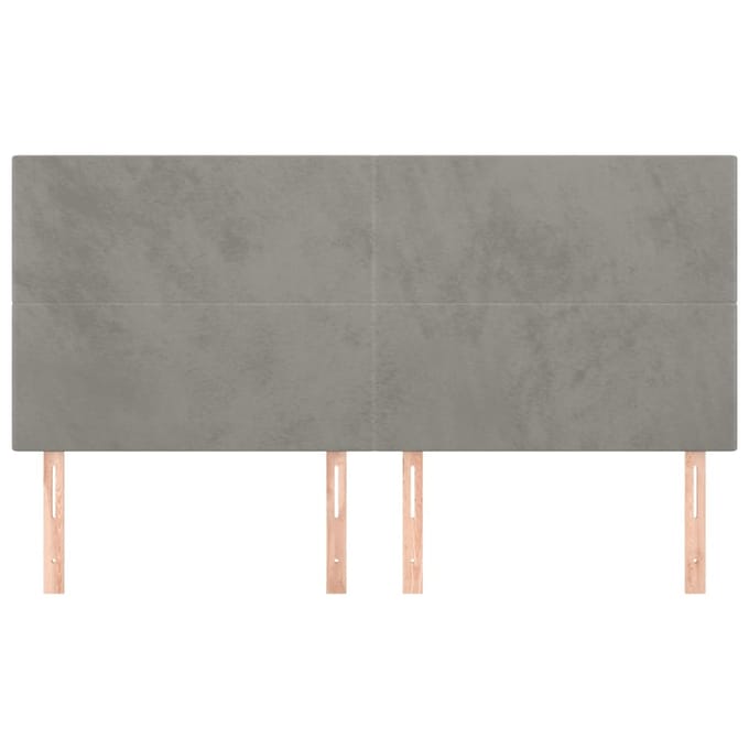 vidaXL - Hoofdbord - lichtgrijs - 180x5x118/128 - cm - fluweel