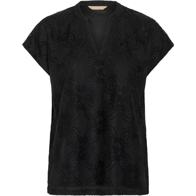 Blouse met korte mouwen CUsigla Relaxed fit black