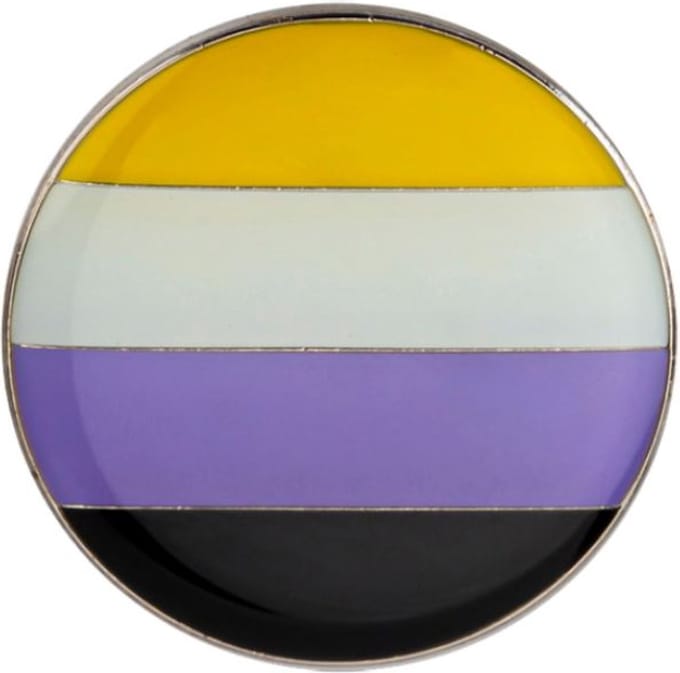 Pride Non Binair Kledingspeld rondje - Gay Pride - LGBTQ - Non Binary Pin Broche - Rond 1 stuks