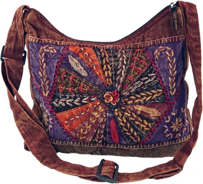 Patchwork Schoudertas Katoen Uniek Hippie Design voor Heren en Dames