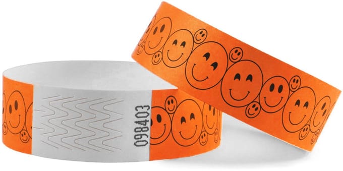 CombiCraft Tyrex smiley polsbandjes neon oranje - per 100 stuks