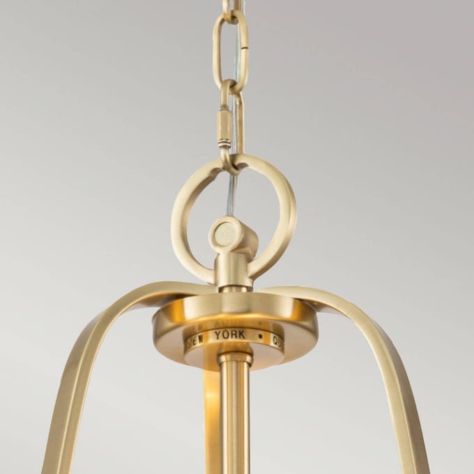 Quoizel LED Hanglamp Gotham | 4X E27 Max 60W | Dimbaar | Brushed Brass