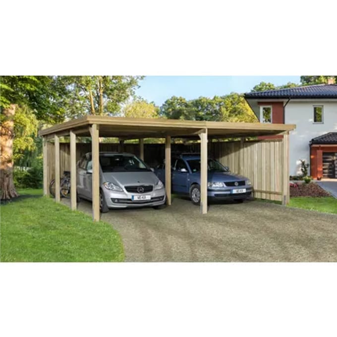 Weka Dubbele Carport 618 Gr.2 576x591cm