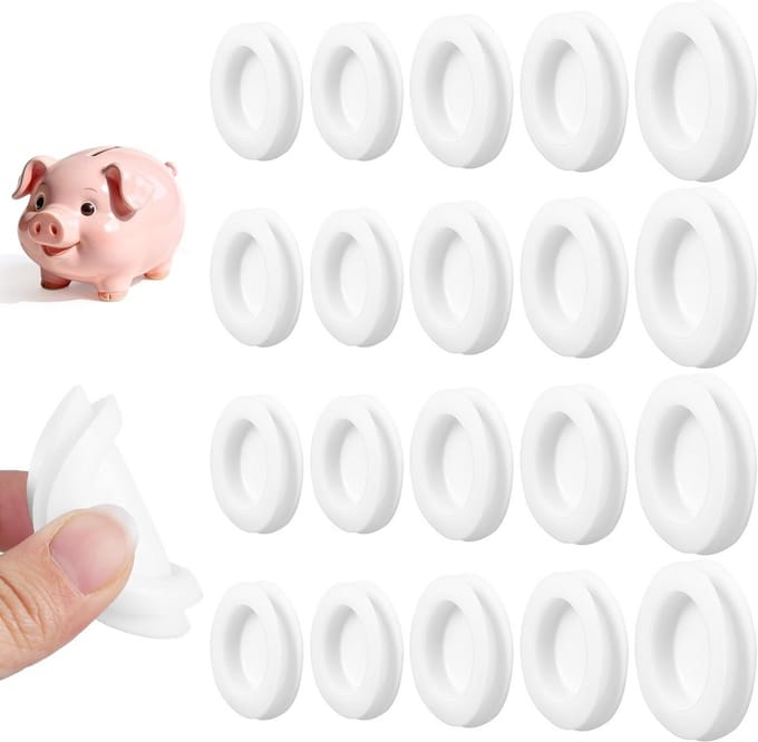 20x Universele Rubberen Spaarpot Stoppers - Witte Afrondingspluggen in 5 Maten