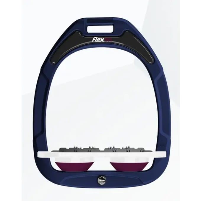 Platte Ultra Grip Stijgbeugels Marine/Wit/Paars Flex-On Green Composite