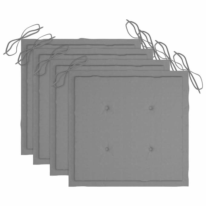 vidaXL - Set - van - 4 - klapstoelen - met - kussens, - gemaakt - van - massief - acaciahout.