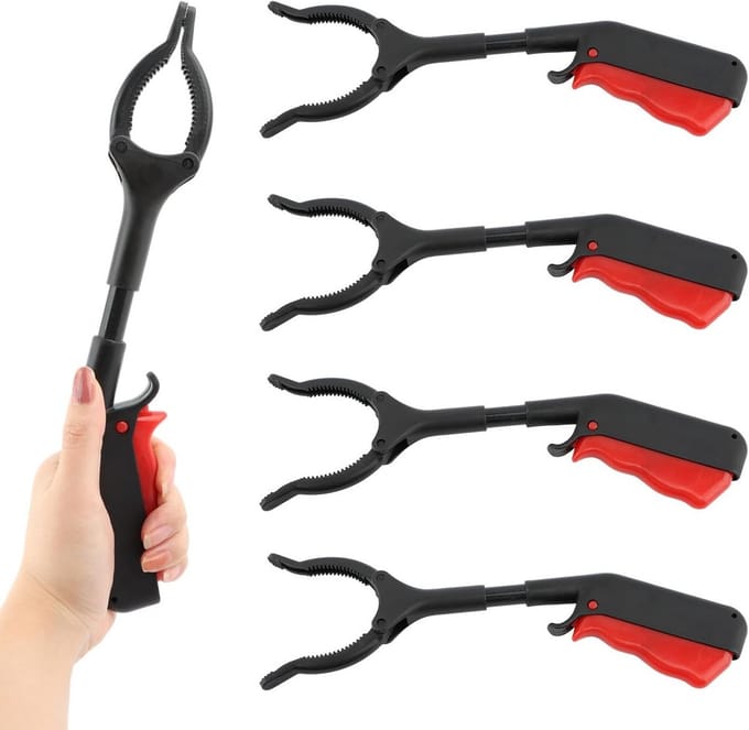 Set van 4 Pakstokken 30cm - Lichtgewicht Afvalgrijper met Klauw