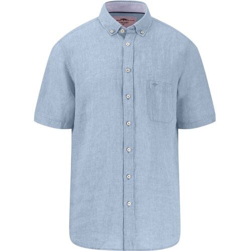 Fynch-Hatton Overhemd Premium Linnen Uni Color Button-Down Summer Breeze / male