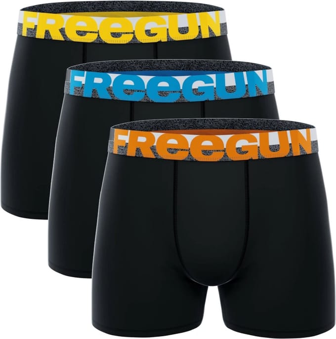 Freegun heren boxershorts katoen - 3-pack - maat S - Dynamic uni zwart