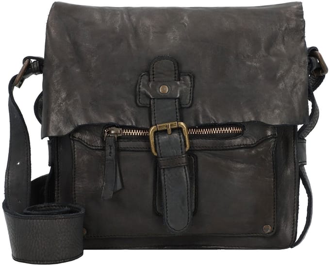 HAROLD'S Leren schoudertas Submarine Crossbag Black zwart