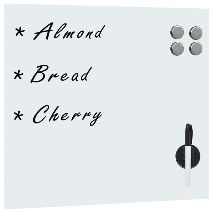 vidaXL - Magneetbord - voor - aan - de - wand - 40x40 - cm - glas