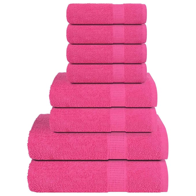 vidaXL - 8-delige - Handdoekenset - FROGN - 360 - g/m² - roze