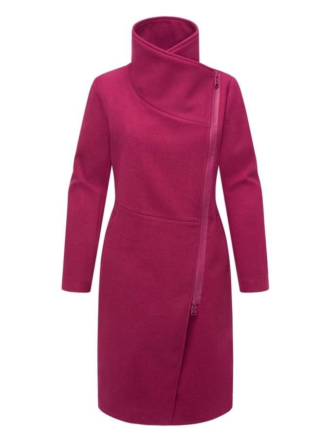 Navahoo Samtrose dames overgangsmantel met opstaande kraag – elegant & modern