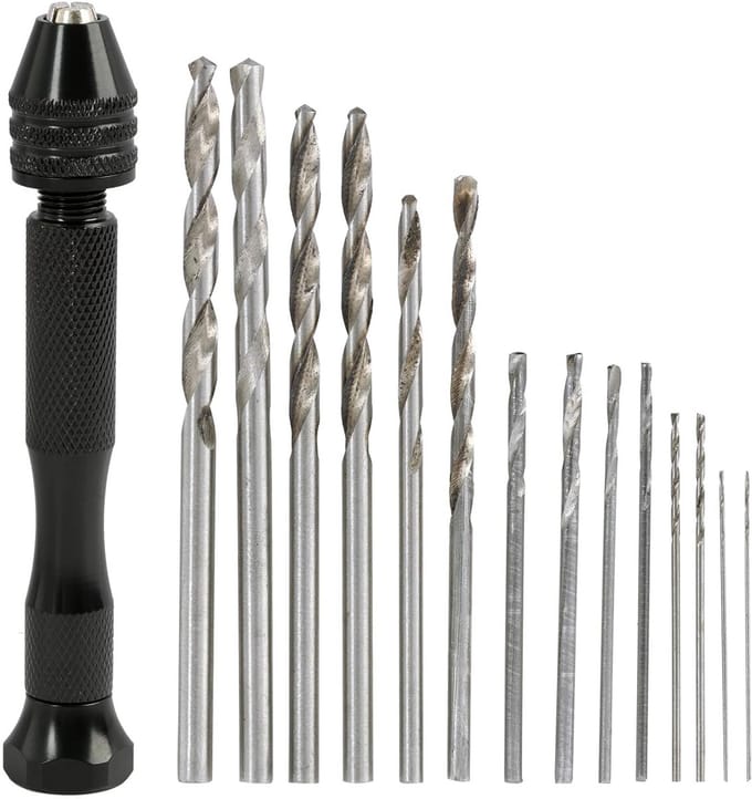 Mini Handboormachine Set met 14 Precisieboren voor Modelbouw en Knutselen