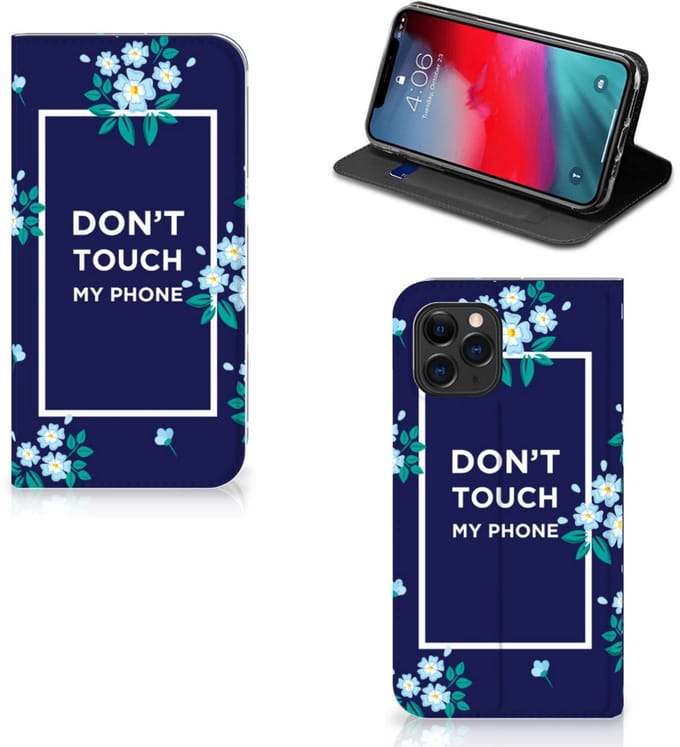 Apple iPhone 11 Pro Design Case Flowers Blue DTMP