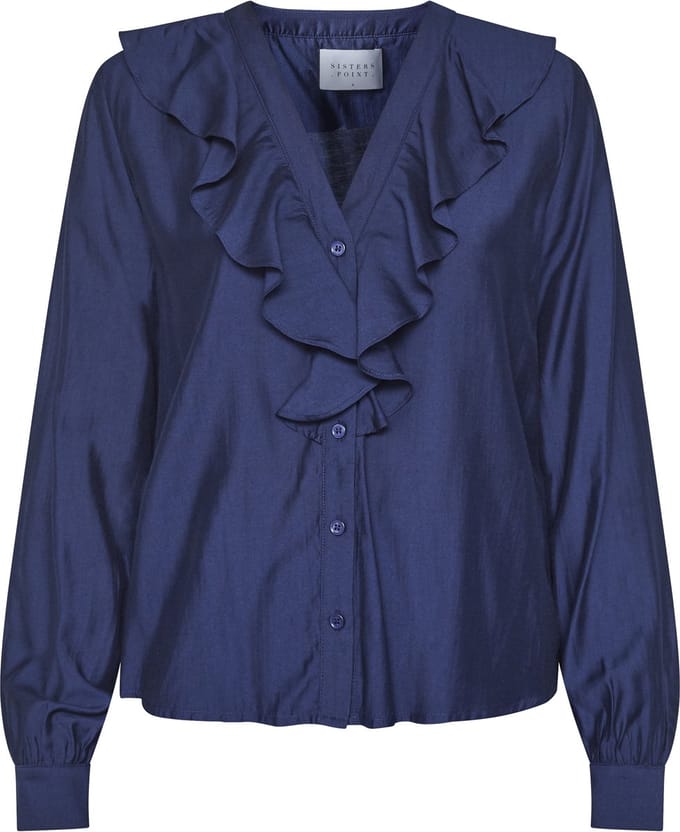 SISTERS POINT Velisa-ls - Dames Blouse - Midnight - Maat S