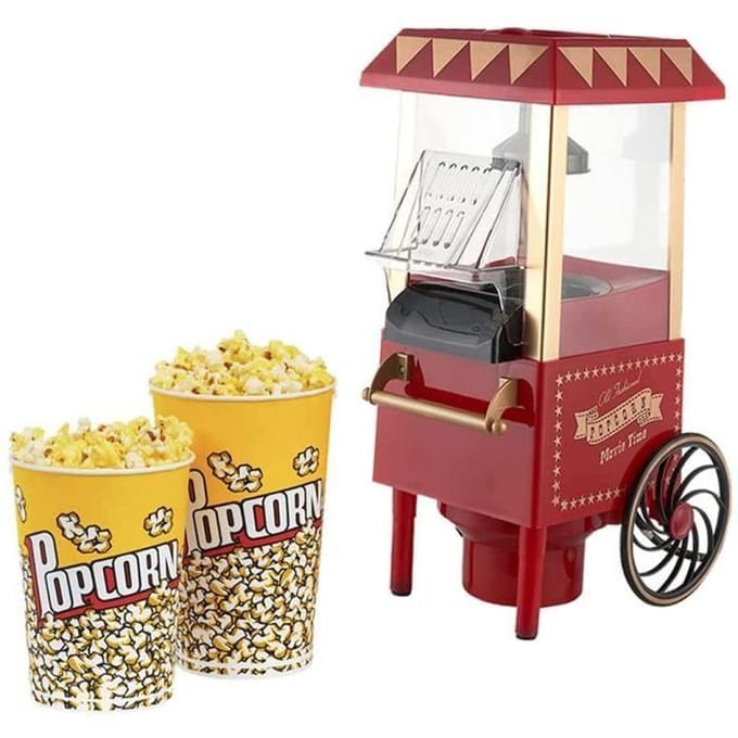 Machine À Pop-Corn - A357 - Électrique 1200W Rétro - Collations Saines et Rapides