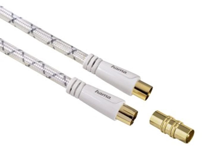 Hama 00122448 coax-kabel 5 m Wit