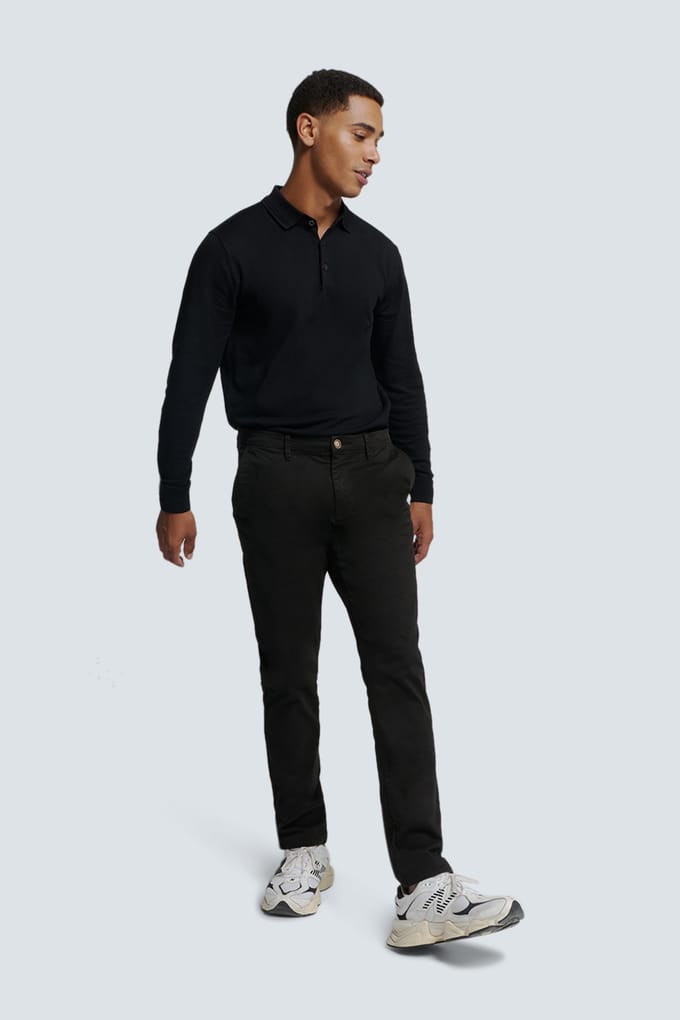 No Excess Pants Stretch Garment Dyed Black Größe: W29L34 | Chinos Outlet | Herren | Schwarz