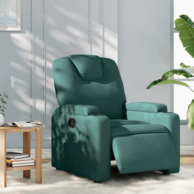 vidaXL - Fauteuil - verstelbaar - elektrisch - stof - donkergroen