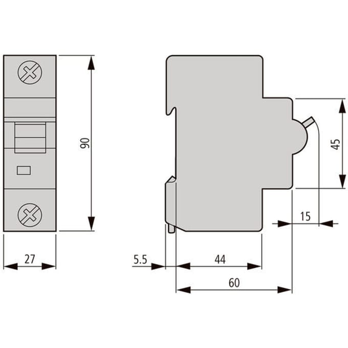 Eaton 100A Enkelpolige MCB C- Kenmerk 20kA - 211804