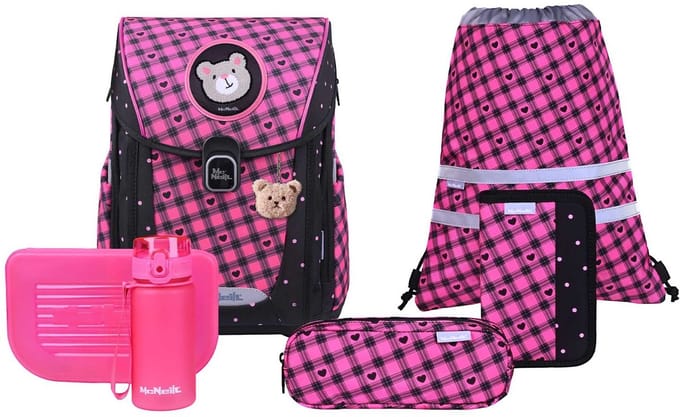 McNeill schooltas Primo Schoolbag Set 9-delig Buddy roze