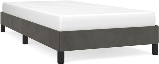 Gestoffeerd Eenpersoons Bedframe 90x190 cm - Donkergrijs Fluweel Ledikant