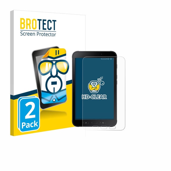 BROTECT - Screenprotector voor Samsung Galaxy Tab Active 2 - Folie Beschermfolie transparant 2 Stuks