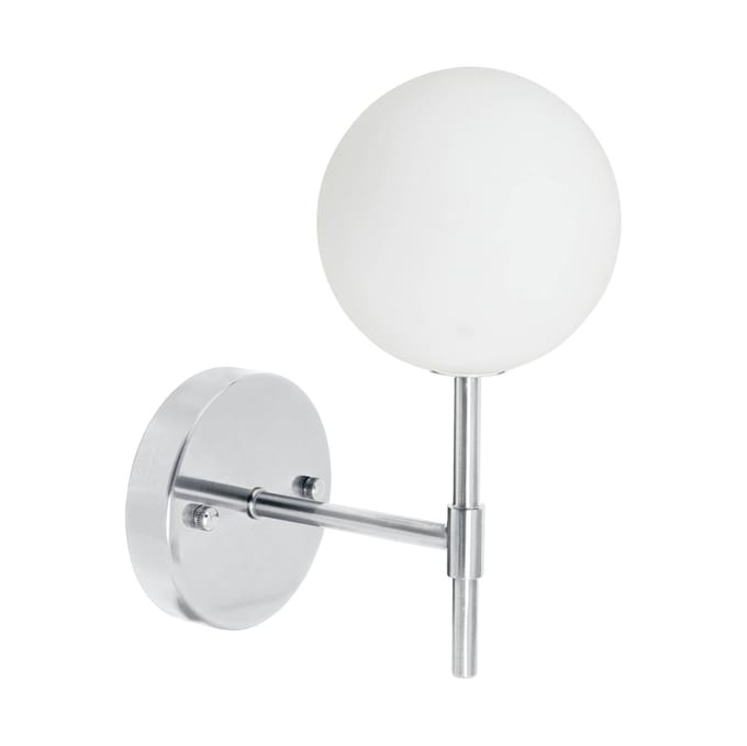 PR Home Sigma S wandlamp, chroom/opaal, 1-lamp 25 cm glas